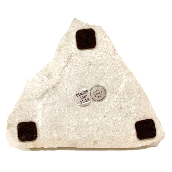 Siku Handcrafted Genuine Soap Stone Eagle Moon Hot Plate Coaster Bird Canada - Picture 2 of 5